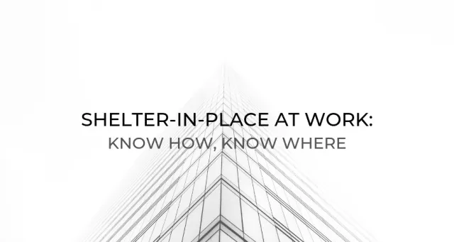 Shelter in place at work graphic