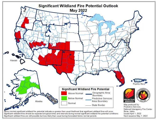 Wildfire outlook May 2022