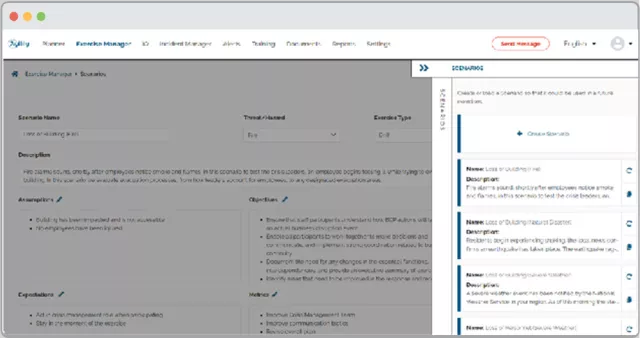 Exercise Manager Live Scenarios