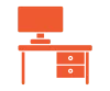Icon of computer on desk