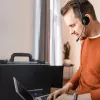 A man works remotely with his ReadyTechGo pack