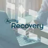 Agility Recovery logo in front of someone using a laptop
